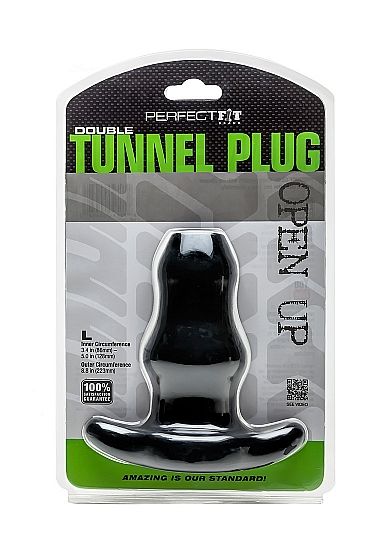 PERFECT FIT BRAND - PLUG DOBLE TÚNEL GRANDE NEGRO