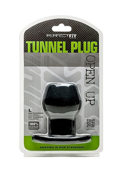 PERFECT FIT BRAND - ASS TUNNEL PLUG SILICONA NEGRO L