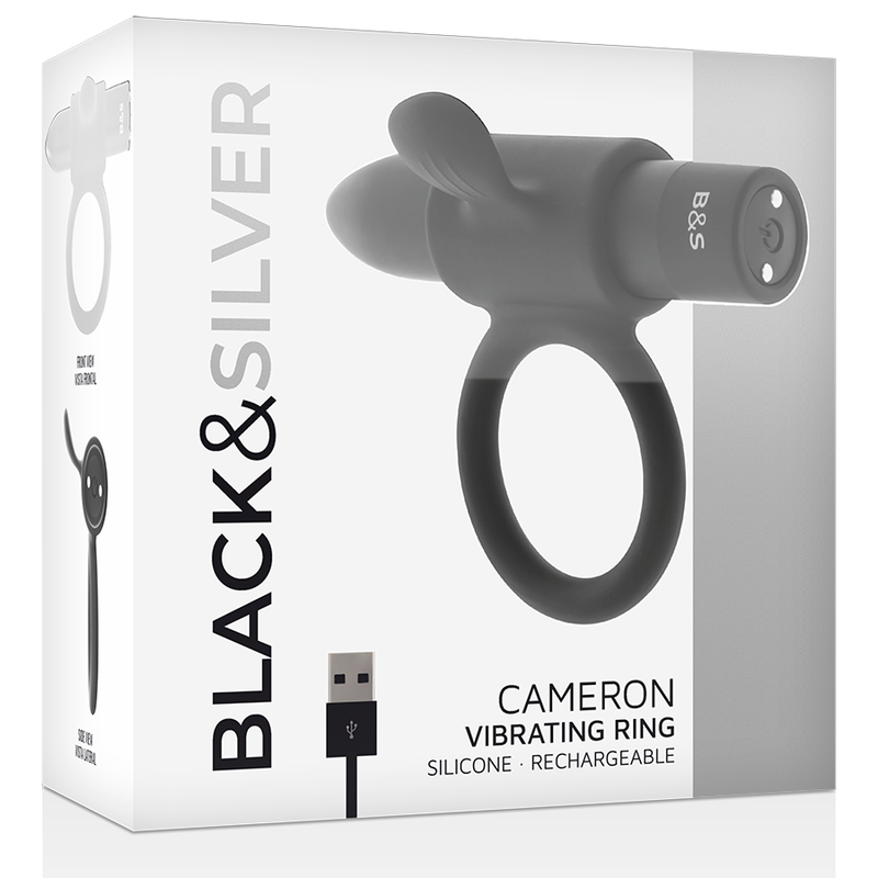 BLACK&SILVER - CAMERON ANILLO RECARGABLE NEGRO